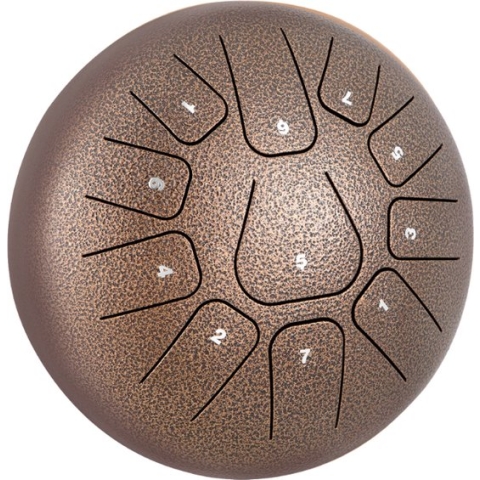 Autura Steel Tongue Drum - 11 Noten - Hangdrum - Yoga Drum - Handpan - 30CM - Bruin