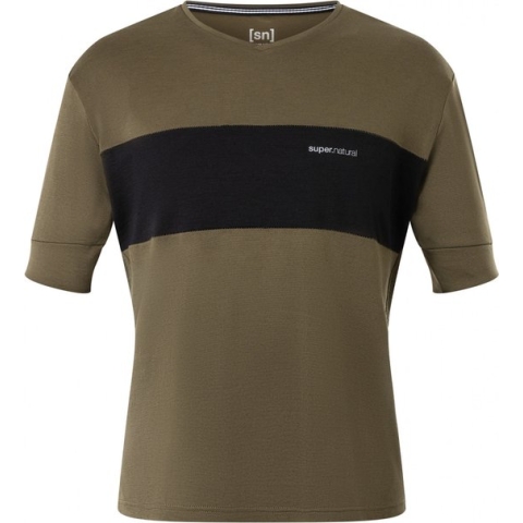 Super Natural M Gravier Tee -Olive Jet Black - Size L