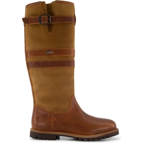 Travelin' Norway - Dames Wolgevoerde Outdoorlaars - Waterdicht en Ademend - Wandellaarzen - Cognac Leer - Maat 38