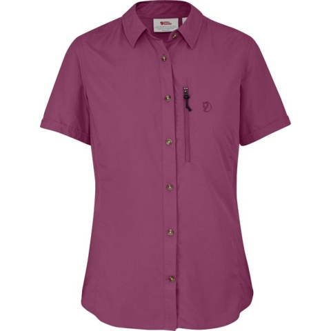 Fjallraven Abisko Hike Shirt SS - dames - blouse korte mouwen - maat S - Aubergine