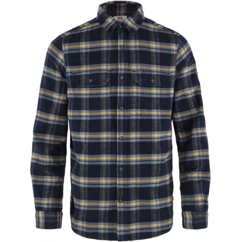 Fjallraven Ovik Heavy Flannel Shirt - Outdoor Blouse - Heren - Dark Navy - Maat L