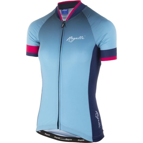 Ds Wielershirt KM Flow Blauw/Roze XS