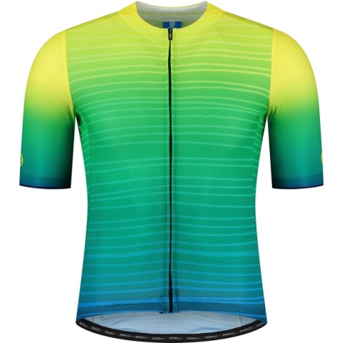 Rogelli Surf Fietsshirt - Korte Mouwen - Heren - Groen, Fluor-Geel - Maat M