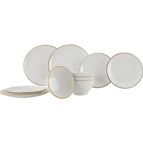 Gimex Linea Line Servies - Goud - 12-Delig