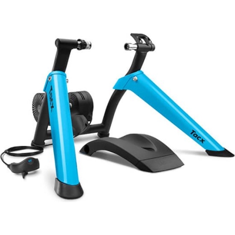 Tacx Boost Fietstrainer - 10 Niveaus - Tot 1050 Watt - Met Voorwielsteun - Zwart/Blauw