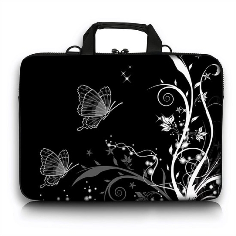 designer laptoptas voor 15-15,6 inch of 17-17,3 inch, met draagriem en draaggreep, inclusief extra vak voor muis en oplader 15,6 inch