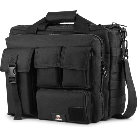 Multifunctionele schoudertas voor heren uit nylon, militaire, tactische outdoor laptoptas, schooltas, aktetas, groot genoeg voor camera/laptop van 15,6 inch