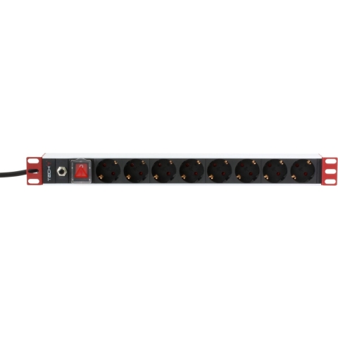 Techly I-CASE STRIP-61UDIT, Stroomstrip, Zwart, 1U, 3 m, 19", CE, Reach, ISO 9001