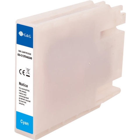 G&G Huismerk Inktcartridge C13T04A240 Alternatief voor Epson T04A2 - cyaan