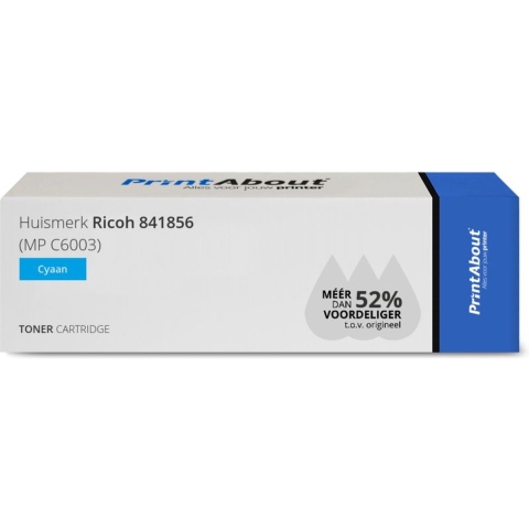 PrintAbout huismerk Toner 841856 (MP C6003) Cyaan geschikt voor Ricoh