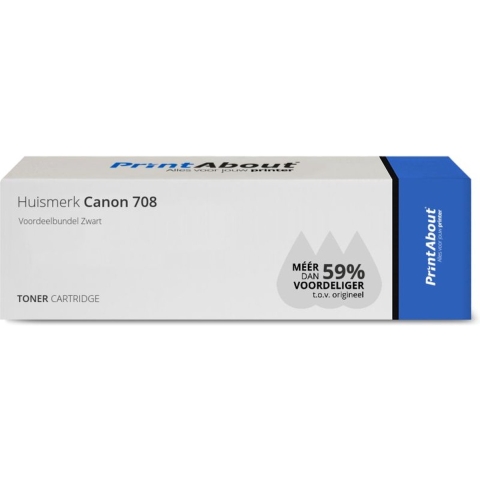 PrintAbout - Alternatief voor de Canon 708 / Zwart 2 Pack