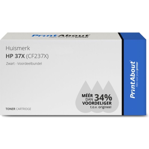 PrintAbout huismerk Toner 37X (CF237X) Zwart Voordeelbundel Hoge capaciteit geschikt voor HP