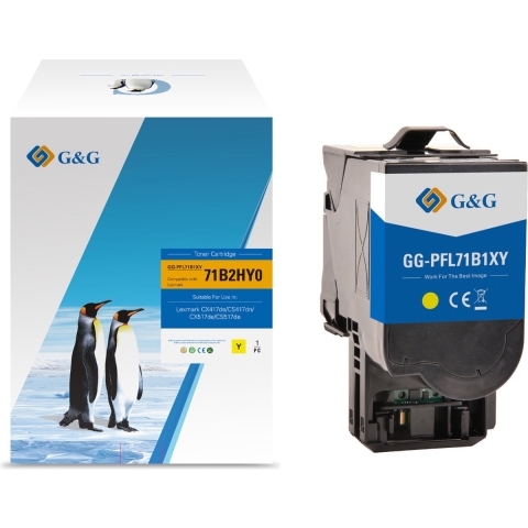 G&G 71B2 Huismerk Toner Alternatief voor Lexmark 71B2HY0 Geel Hoge capaciteit