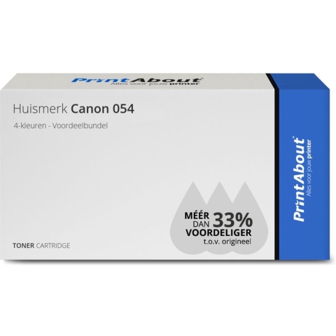 PrintAbout huismerk Toner 054 4-kleuren Voordeelbundel geschikt voor Canon