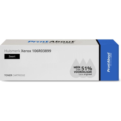 PrintAbout huismerk Toner 106R03899 Zwart Extra hoge capaciteit geschikt voor Xerox
