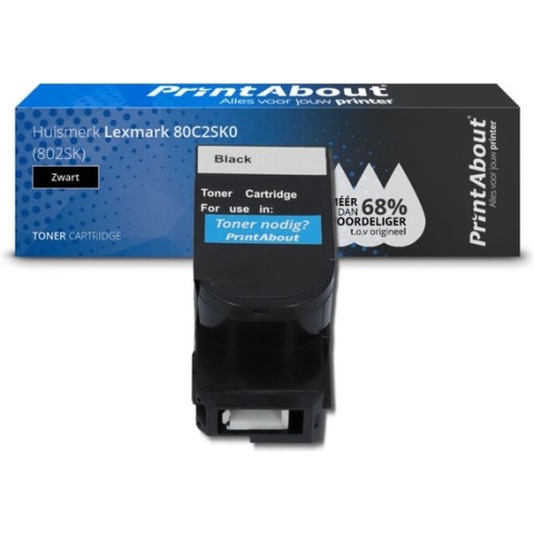 PrintAbout - Alternatief voor de Lexmark 80C2SK0 / zwart