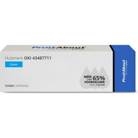 PrintAbout - Alternatief voor de Oki 43487711 / cyaan