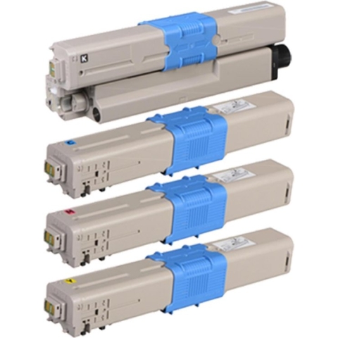 Geschikt voor OKI 44973536- 44973533 Toner cartridges - Multipack 4 Kleuren - Geschikt voor OKI C301DN, C321DN, MC342W, MC332DN, MC342DNW, MC342DN - Toners - CMYK