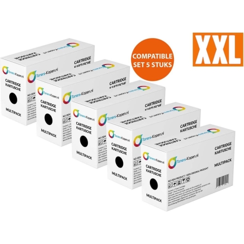 5X Brother TN-1050/TN1050 - XL Alterntieve Toner - 10000 Pagina's - Geschikt voor Brother DCP-1510, DCP-1512, DCP-1601, DCP-1610W, DCP-1612W, DCP-1616NW, HL-1110, HL-1112, HL-1210W, HL-1211W, HL-1212W, MFC-1810, MFC-1815, MFC-1910W