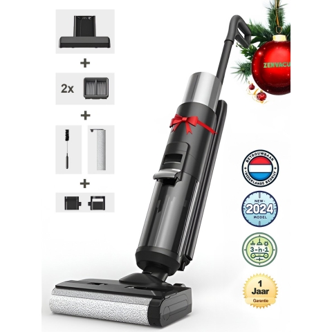 ZenVacu ZV3 Multi - Vacuum Cleaner - Vloerreiniger - Steelstofzuiger met dweilfunctie - Stofzuiger zonder zak - 3 in 1 Stofzuiger - Steelstofzuiger - Steelstofzuiger Draadloos - Stofzuiger Draadloos