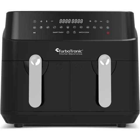 TurboTronic DAF5 Dubbele Airfryer XXL - heteluchtfriteuse - 9L - Zwart