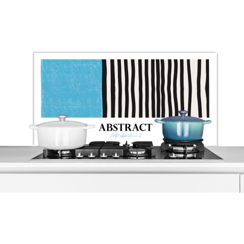 Spatscherm Keuken - Kookplaat Achterwand - Spatwand Fornuis - 100x50 cm - Blauw - Abstract - Patroon - Aluminium - Wanddecoratie - Muurbeschermer - Hittebestendig