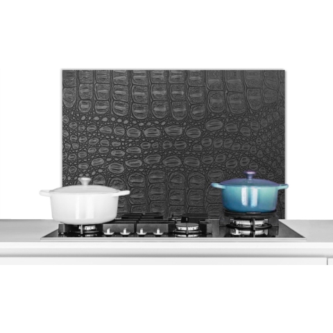 Spatscherm keuken - Leer - Dierenprint - Patronen - Structuur - Keuken decoratie - 90x60 cm - Spatwand fornuis - Muurbeschermer