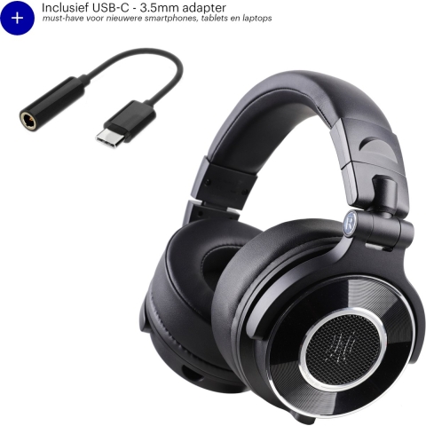 OneOdio Monitor 60 + USB-C naar 3.5mm adaptor