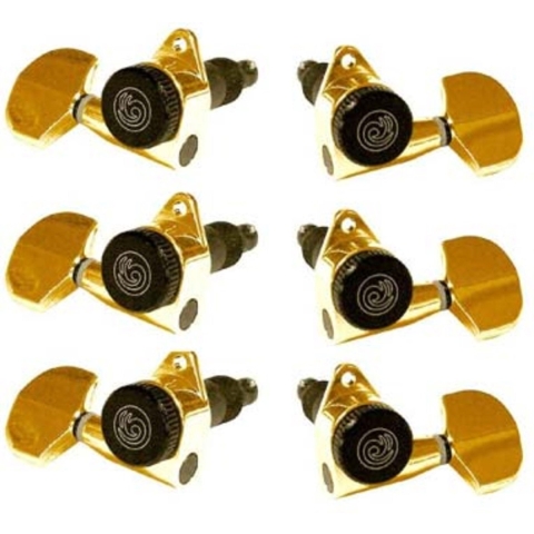 D'Addario Auto-Trim mechanieken 3 Rechts/3Links goud - Stemmechaniek voor gitaar