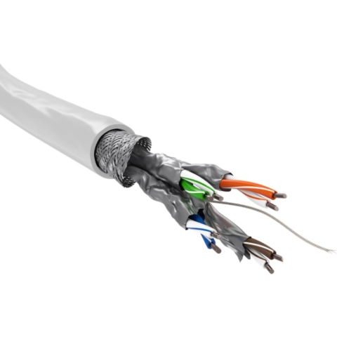 S/FTP CAT6 Gigabit Netwerkkabel - CCA - 23AWG - Stug - 100 meter - Wit