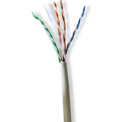 Netwerk Kabel Rol - CAT6 - Stranded - U/UTP - Koper - 305.0 m - Binnenshuis - Rond - LSZH - Grijs - Gift Box