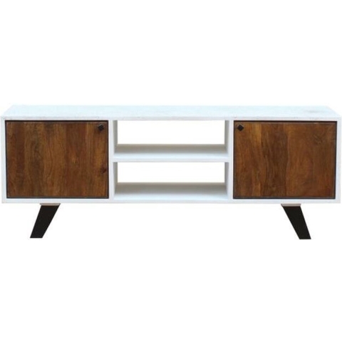 Tv-meubel DKD Home Decor Wit 135 x 35 x 40 cm Metaal Mangohout