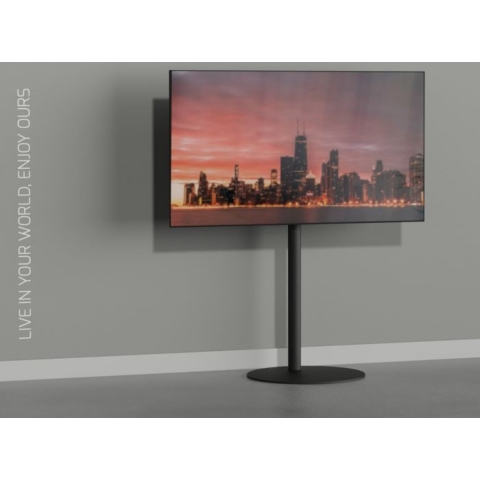 TV vloerstatief SPHERE 120 Design Tv standaard Trendy Zwart Staal 32-65” - VESA 100x100