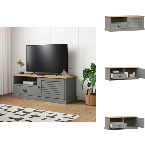 vidaXL VIGO Houten Tv-Meubel - 106 x 40 x 40 cm - Grijs - Kast