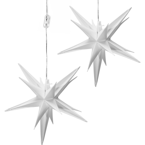 AMARE LED Sterren - Set van 2 - CE Gecertificeerd - Timer Functie - Binnen/Buiten - Diameter 27 cm.