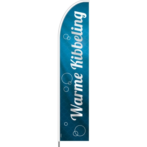 Beachflag - Warme Kibbeling - Vlag + Hengelsysteem + Draagtas - Actievlag.nl
