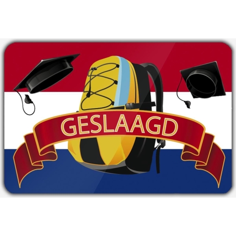 Geslaagd vlag 1 - 200 x 300 cm - Polyester