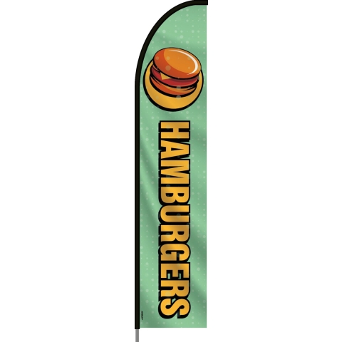Beachflag - Hamburgers - Vlag + Hengelsysteem + Draagtas - Actievlag.nl