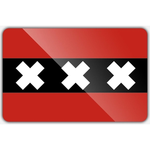 Vlag gemeente Amsterdam - 200 x 300 cm - Polyester