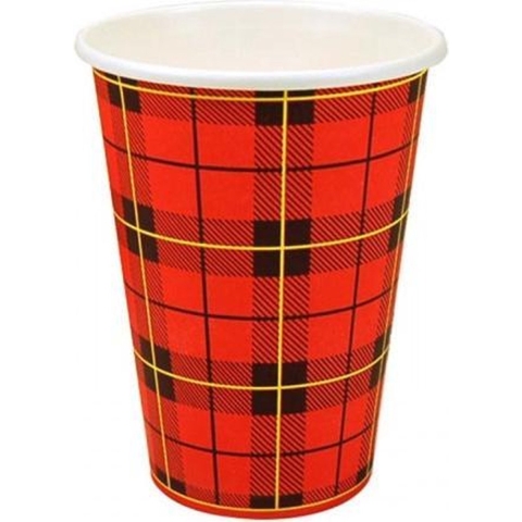 Scotty Drinkbeker, Karton, 180 ml, Geruit, Rood (doos 25 pakken)