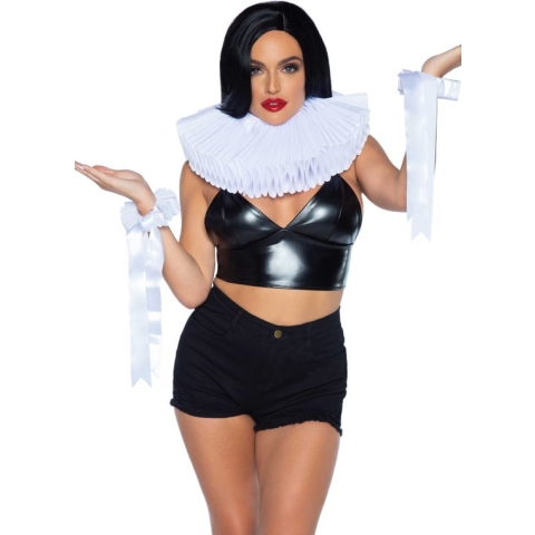 Deluxe ruffle neck and cuffs