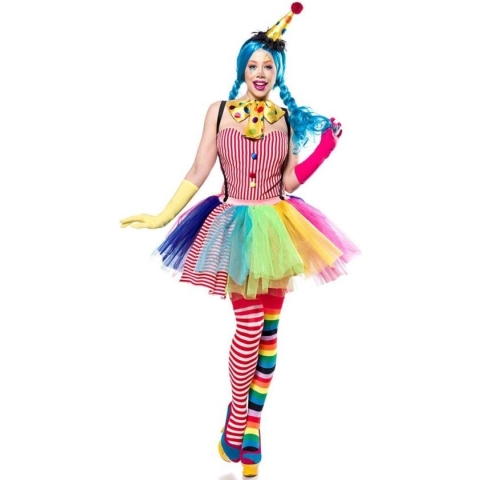 Mask Paradise - Clown Girl Kostuum - S - Multicolours