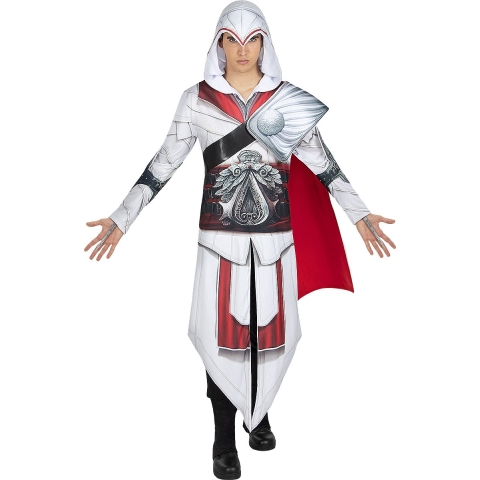 Funidelia | Ezio Auditore Assassins Creed Kostuum voor mannen  Videospellen, Films & Series, Assassin's Creed - Kostuum voor Volwassenen Accessoire verkleedkleding en rekwisieten voor Halloween, carnaval & feesten - Maat M - L - Grijs / Zilver
