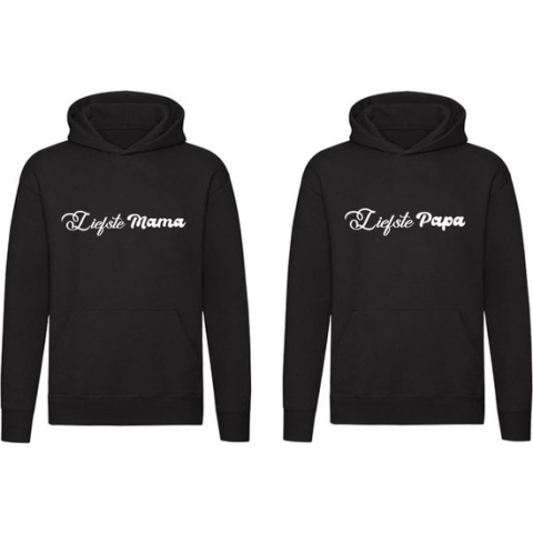 Liefste Mama & Liefste Papa 2 Prachtige Hoodie's | Vader | Moeder | Opa | Oma | Pa Ma | Kind | Dames | Heren | Kinder | Trui | Capuchon