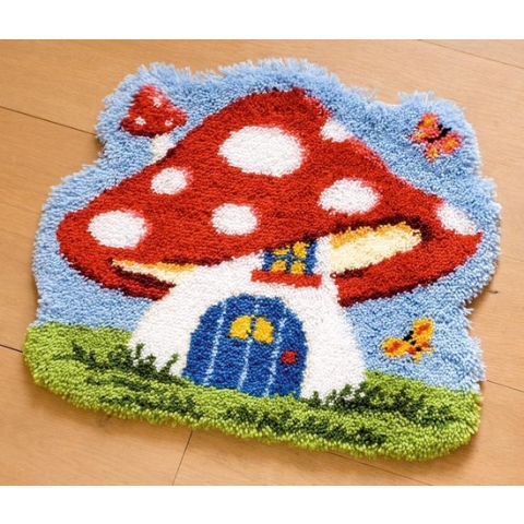 Knoopvormtapijt kit Paddenstoelenhuisje - Vervaco - PN-0143942