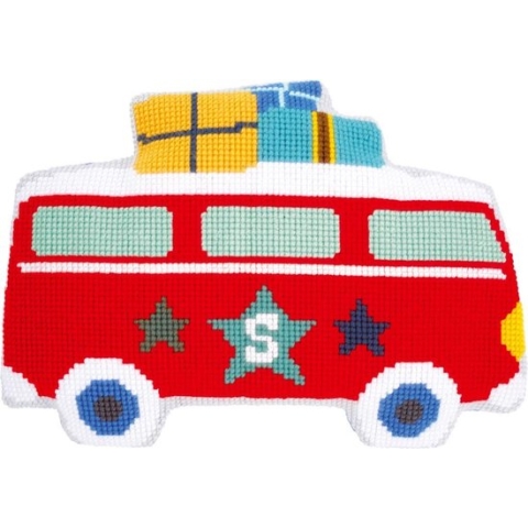 Kruissteekvormkussen kit Op vakantie met bus - Vervaco - PN-0150422