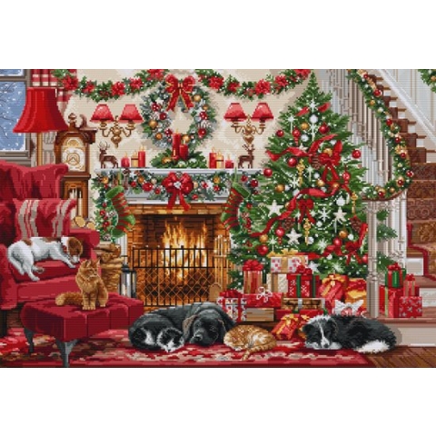 Borduurpakket Luca-S - Cosy Fireplace - Knusse open haard - BU5041