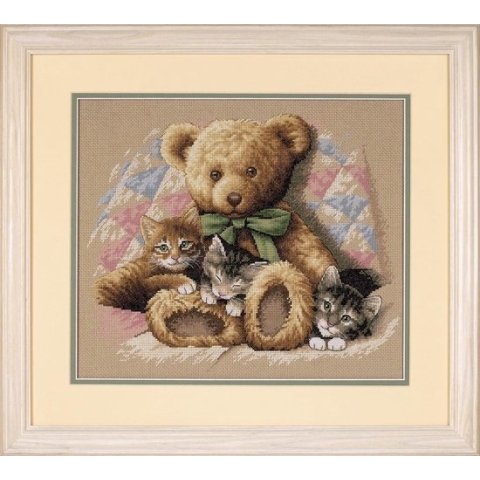 Dimensions Teddy & Kittens borduren (pakket)