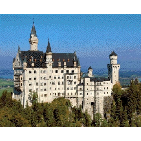 MyHobby Borduurpakket – Schwangau Duitsland 50×40 cm - Aida stof 5,5 kruisjes/cm (14 count)