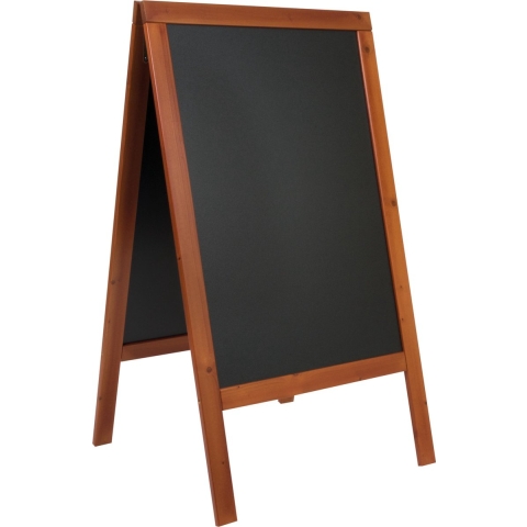 Sandwich pavement chalk board - with lacquered mahogany finish  - 70x125cm
